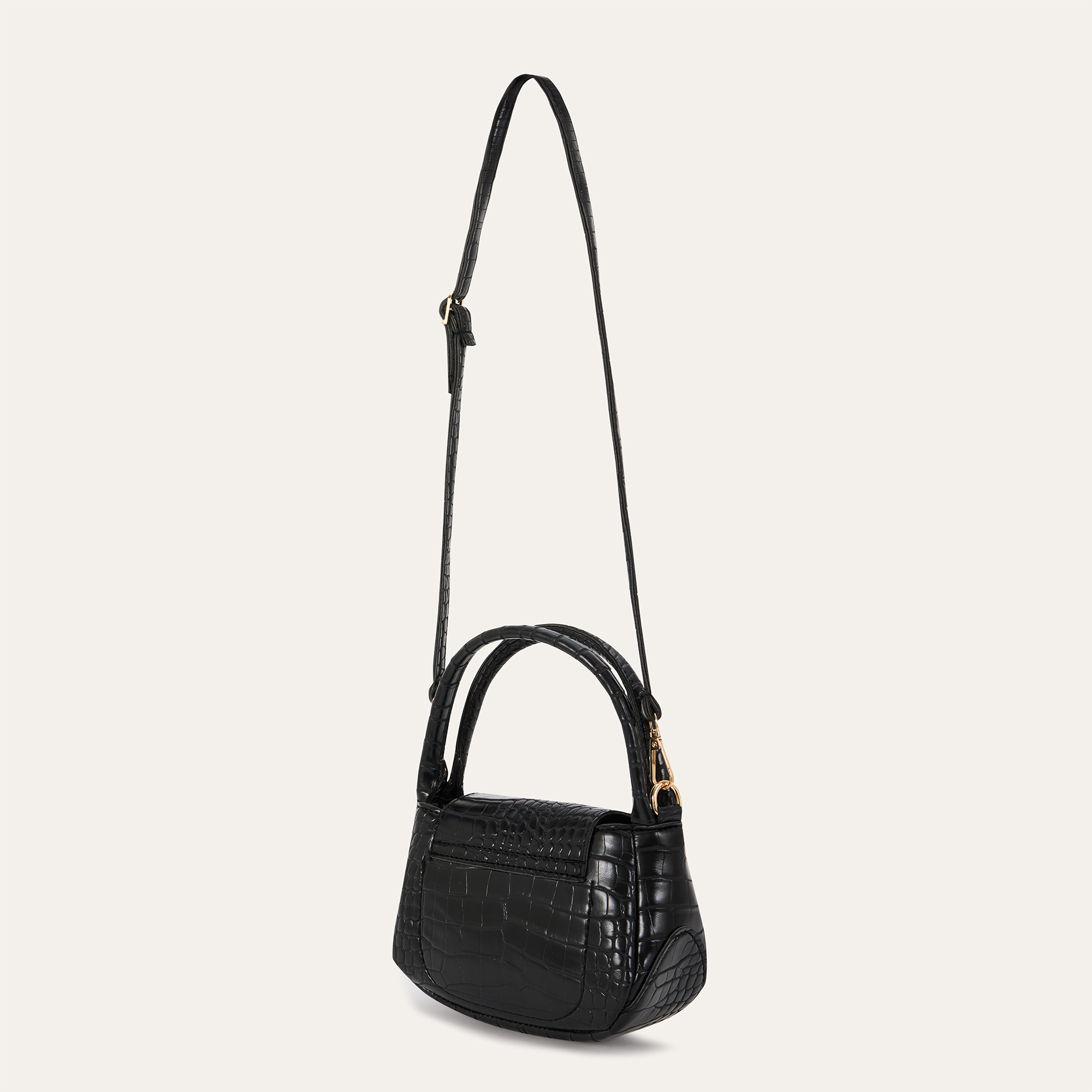 KROKODİL DESENLİ DERİ GÖRÜNÜMLÜ OMUZ ÇANTASI