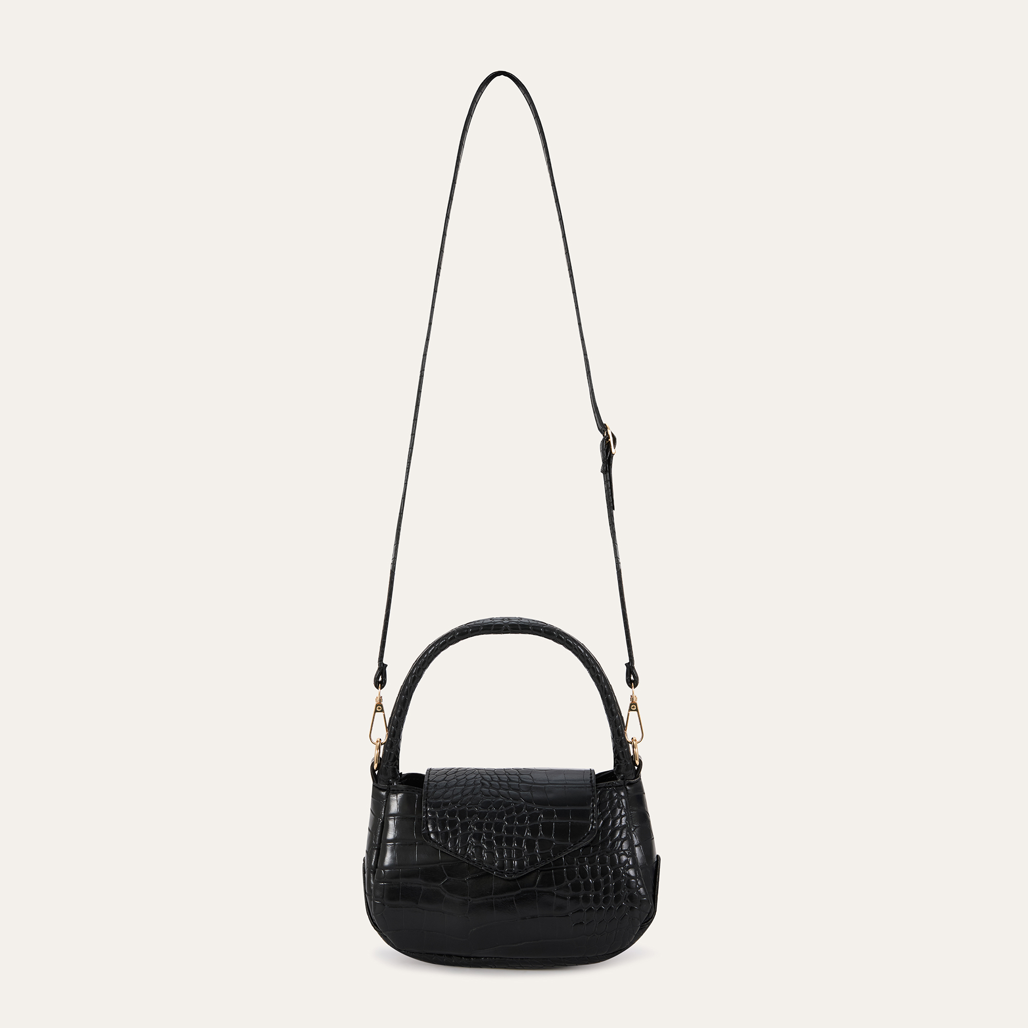 KROKODİL DESENLİ DERİ GÖRÜNÜMLÜ OMUZ ÇANTASI