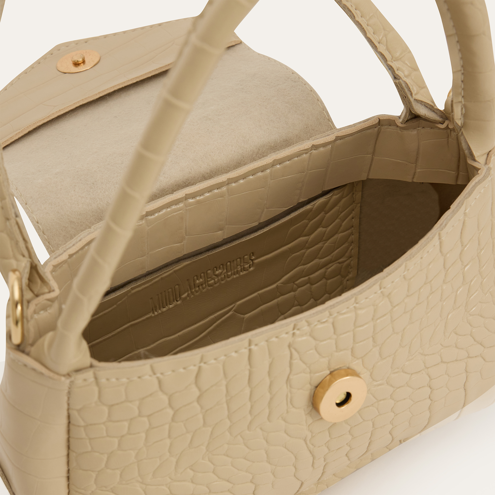 KROKODİL DESENLİ DERİ GÖRÜNÜMLÜ OMUZ ÇANTASI