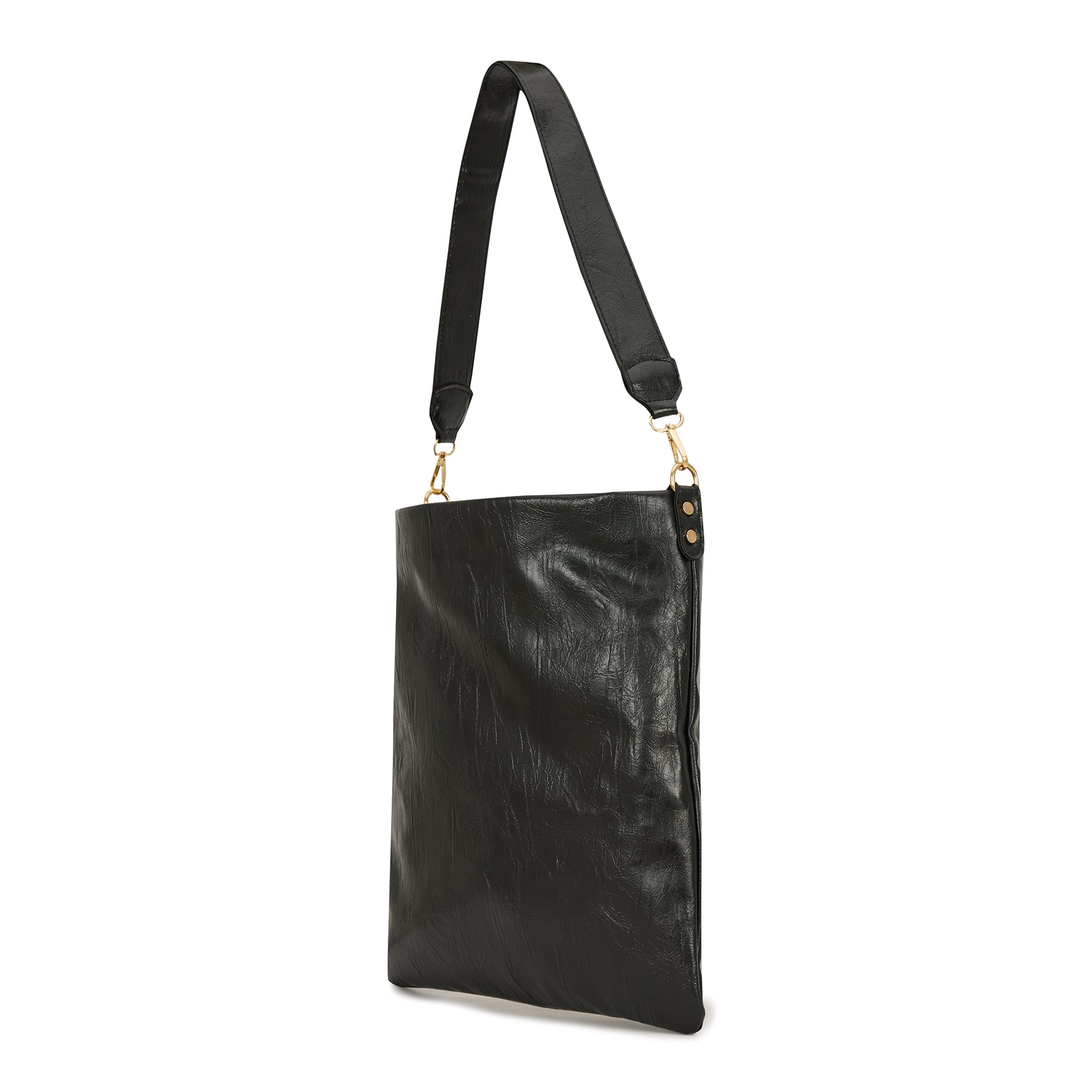 KIRIŞIK DERİ GÖRÜNÜMLÜ OMUZ ÇANTASI