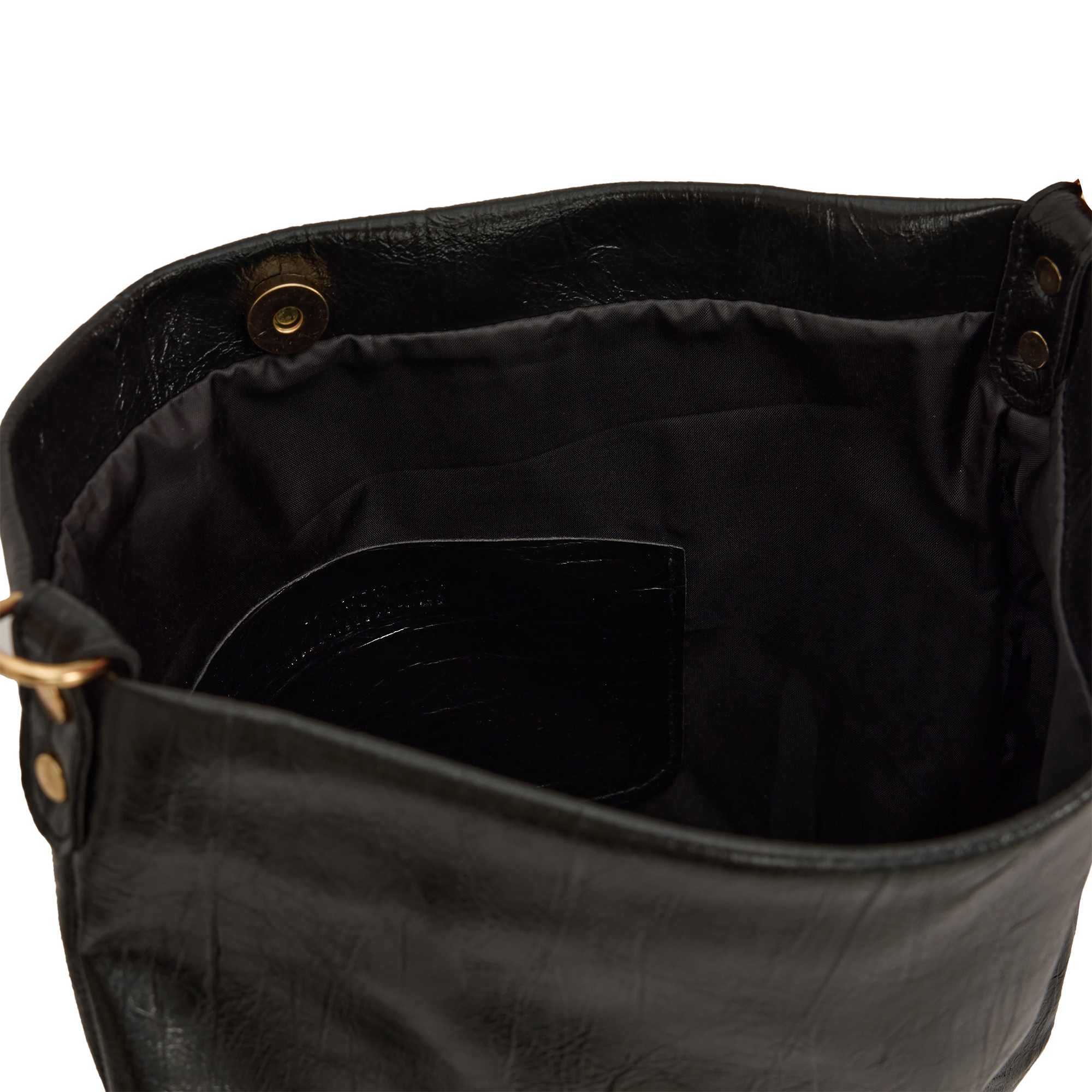 KIRIŞIK DERİ GÖRÜNÜMLÜ OMUZ ÇANTASI