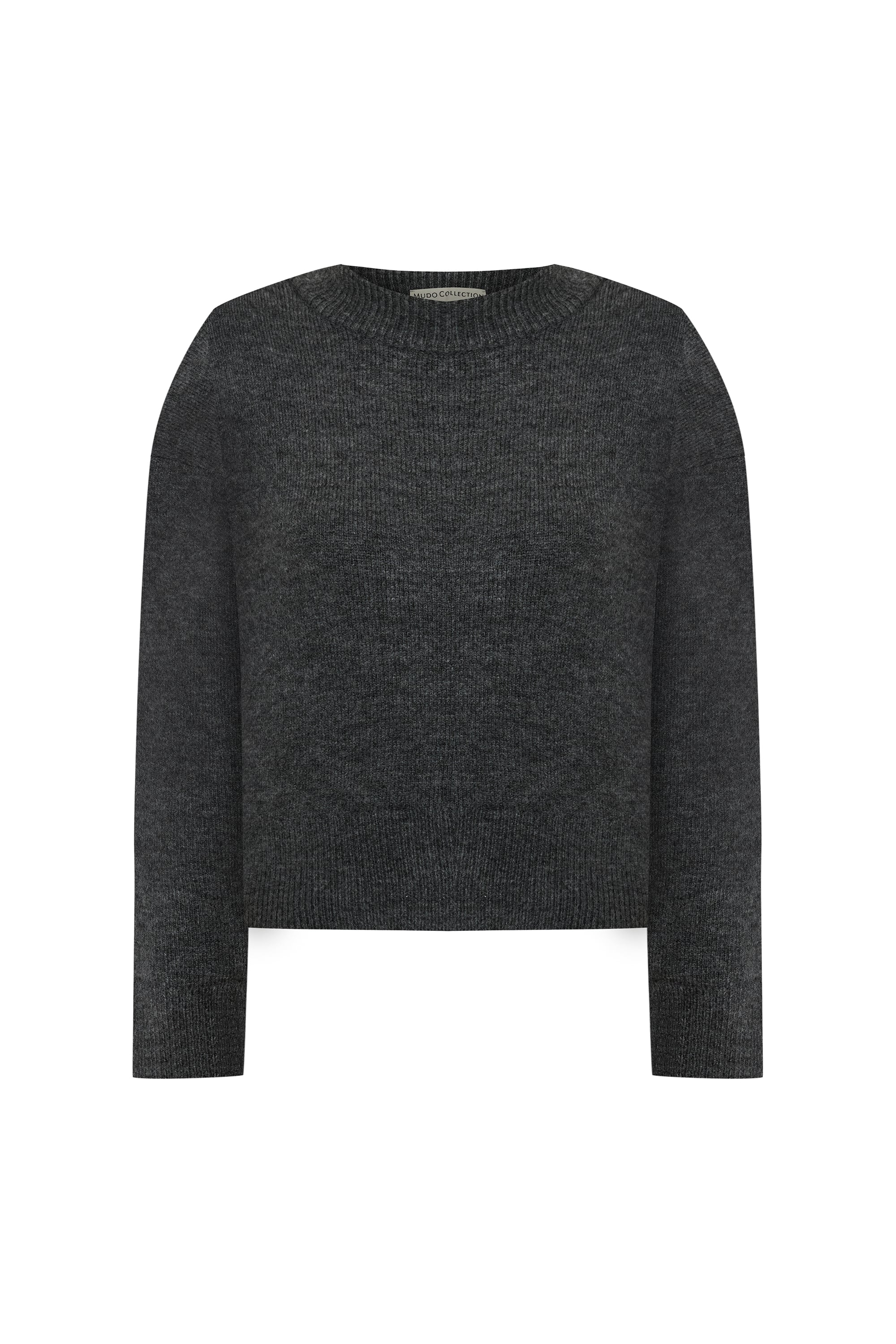 BİSİKLET YAKA CROP KAZAK