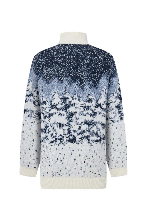  JAKARLI BALIKÇI YAKA DESENLİ KAZAK