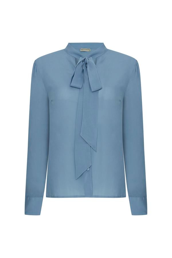 YAKASI BAĞLAMALI BLUZ