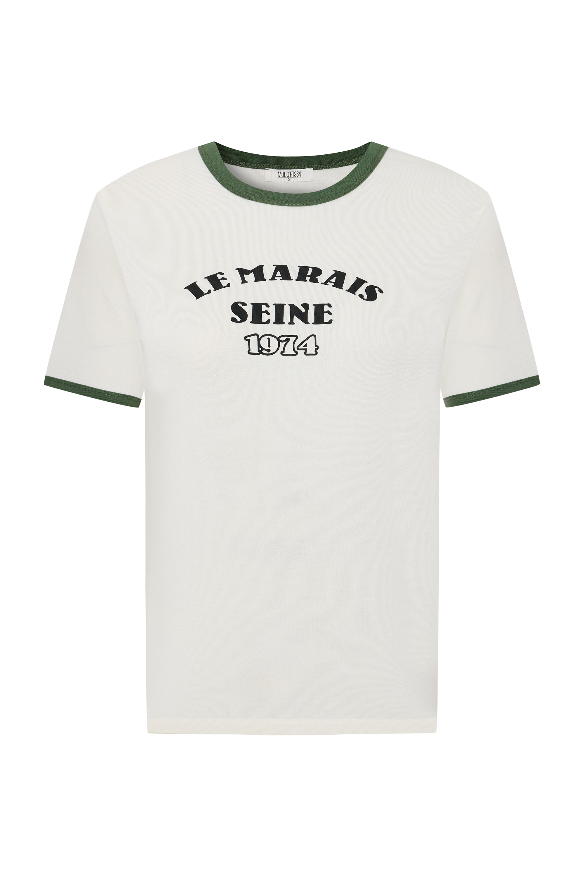 BASKILI BİSİKLET YAKA T-SHIRT