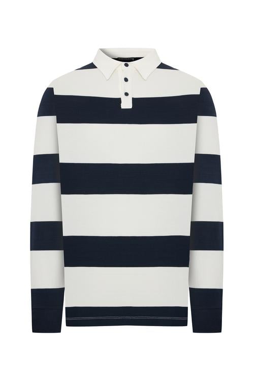  POLO YAKA ÇİZGİLİ SWEATSHIRT