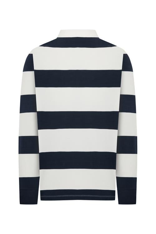  POLO YAKA ÇİZGİLİ SWEATSHIRT