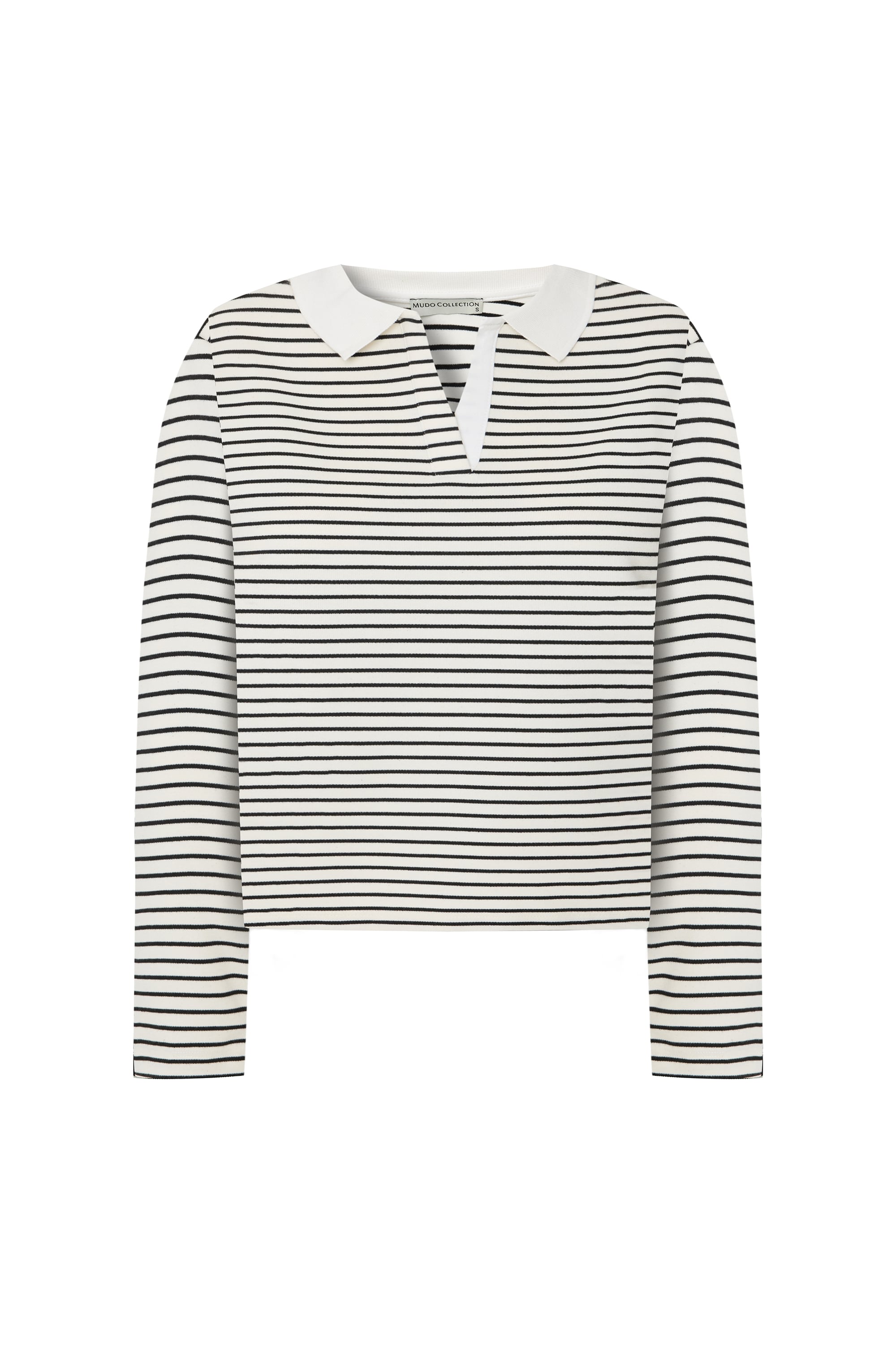 POLO YAKA ÇİZGİLİ SWEATSHIRT