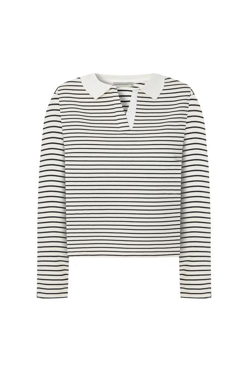  POLO YAKA ÇİZGİLİ SWEATSHIRT