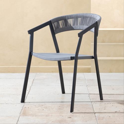 NAMPA KOLÇAKLI SANDALYE GRİ SİYAH