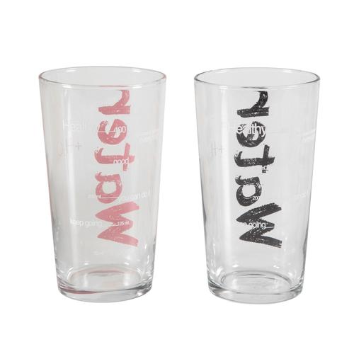 WATER BARDAK 570 ML 2'Lİ SET -SİYAH&PEMBE