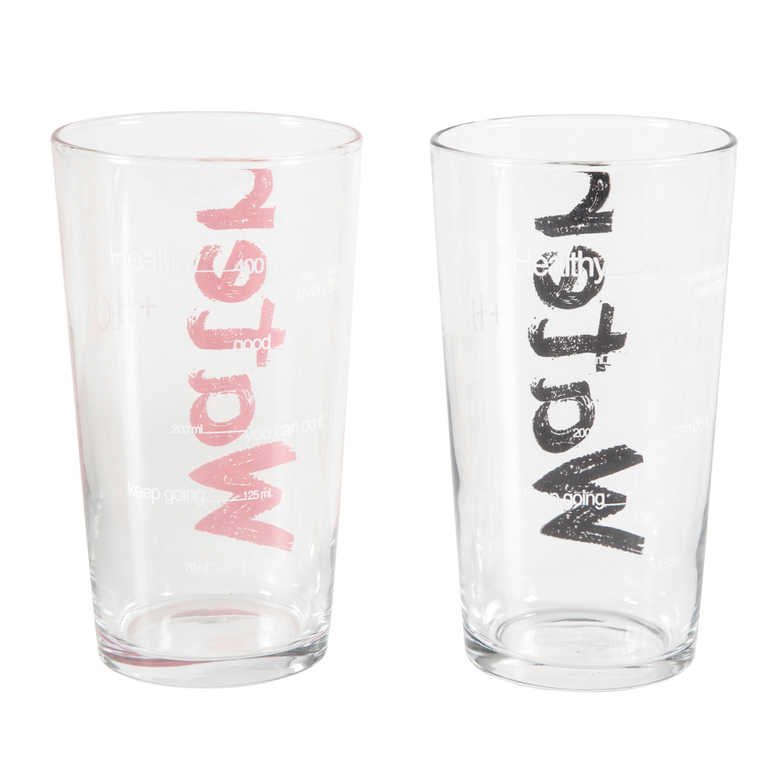 WATER BARDAK 570 ML 2'Lİ SET -SİYAH&PEMBE