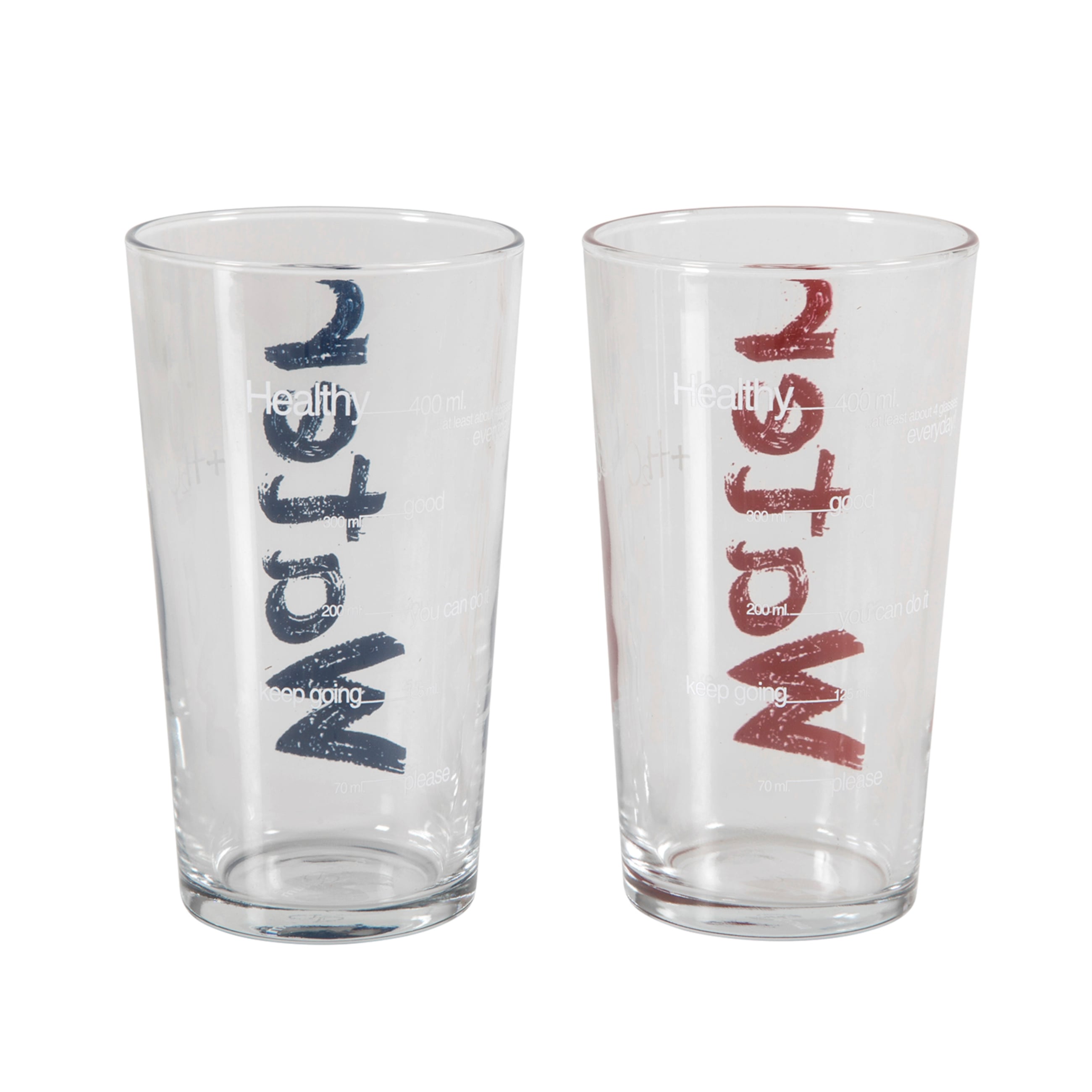 WATER BARDAK 570 ML 2'Lİ SET -MAVİ&KIRMIZI