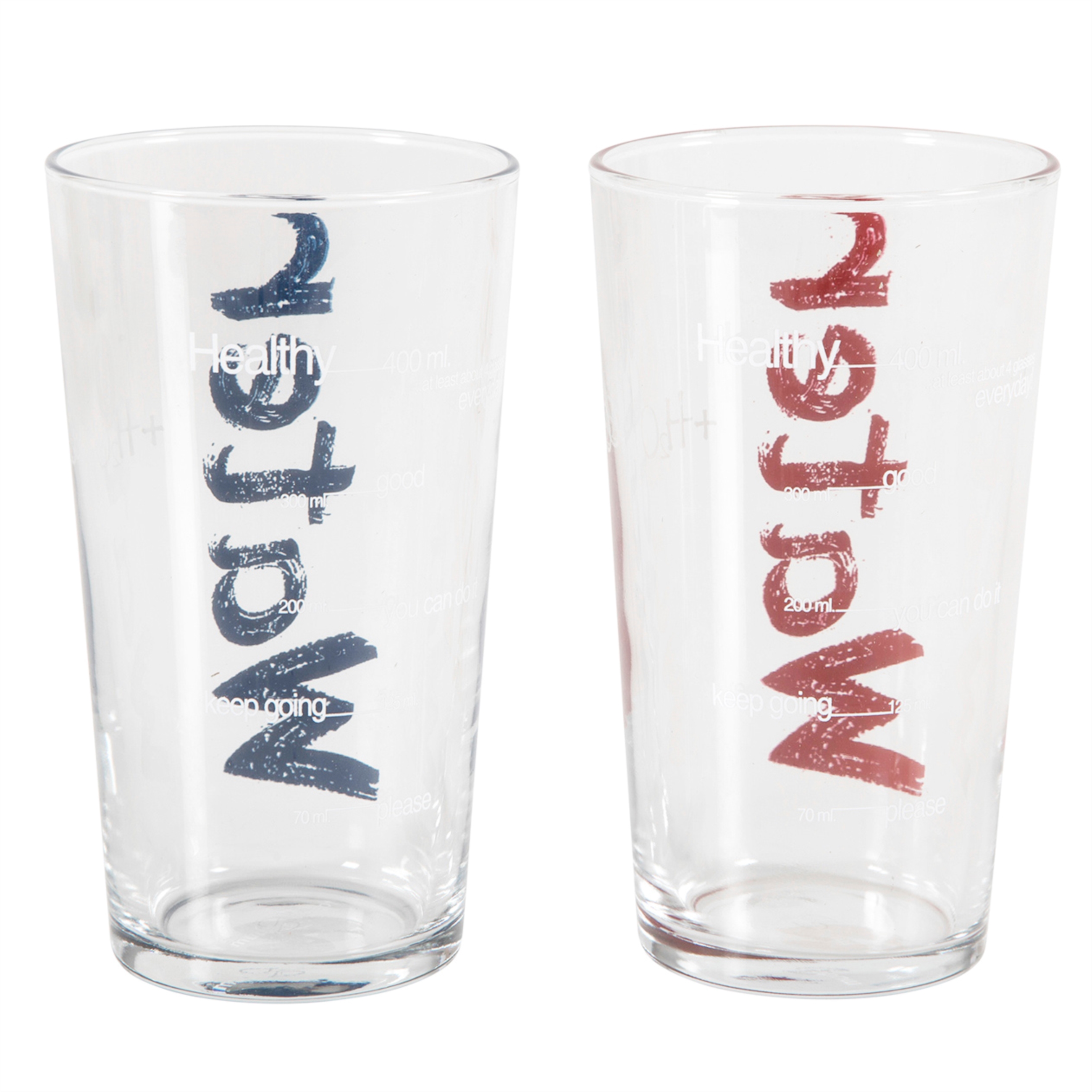 WATER BARDAK 570 ML 2'Lİ SET -MAVİ&KIRMIZI