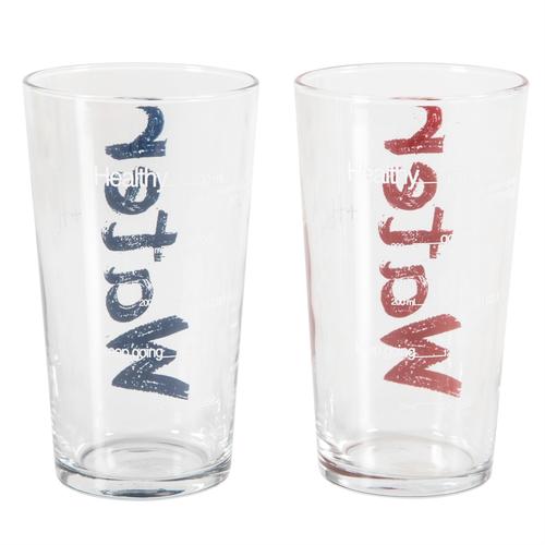  WATER BARDAK 570 ML 2'Lİ SET -MAVİ&KIRMIZI