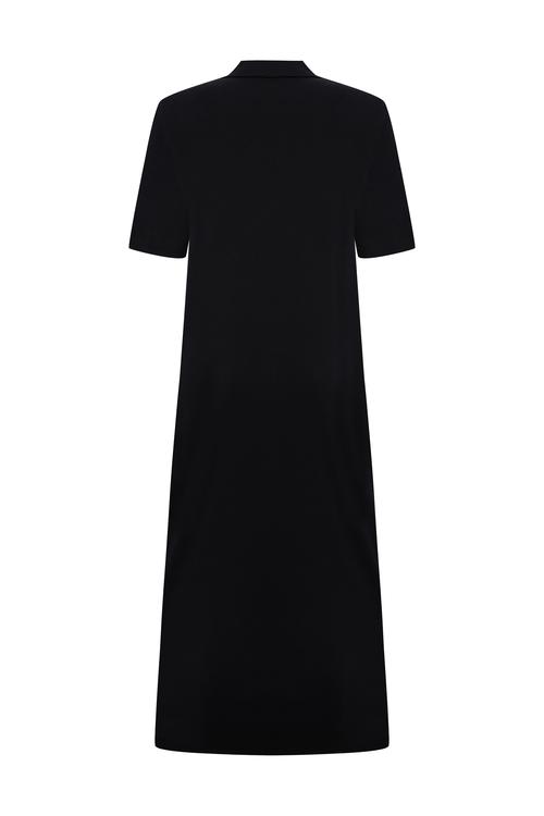  POLO YAKA KISA KOLLU UZUN ELBİSE