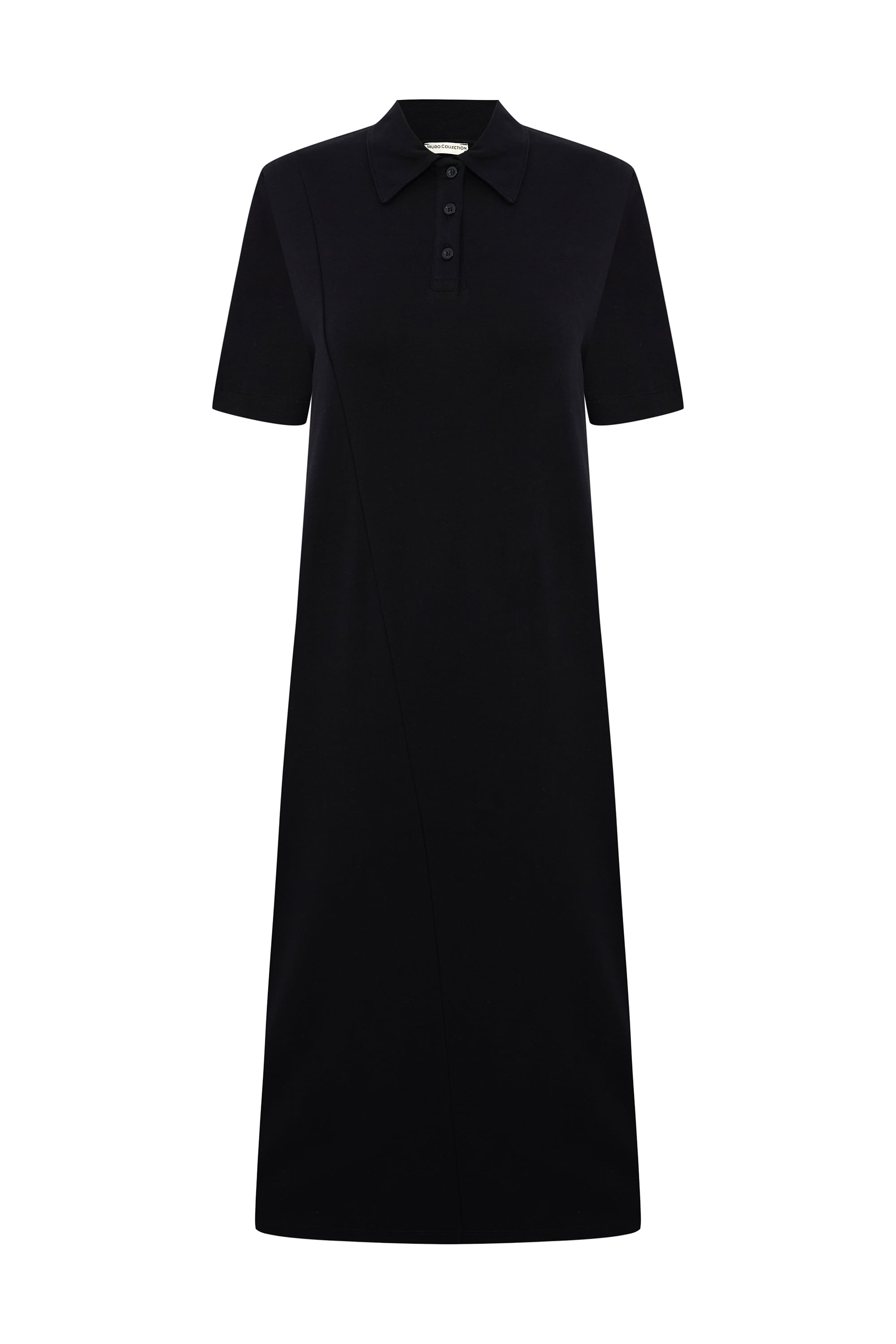 POLO YAKA KISA KOLLU UZUN ELBİSE