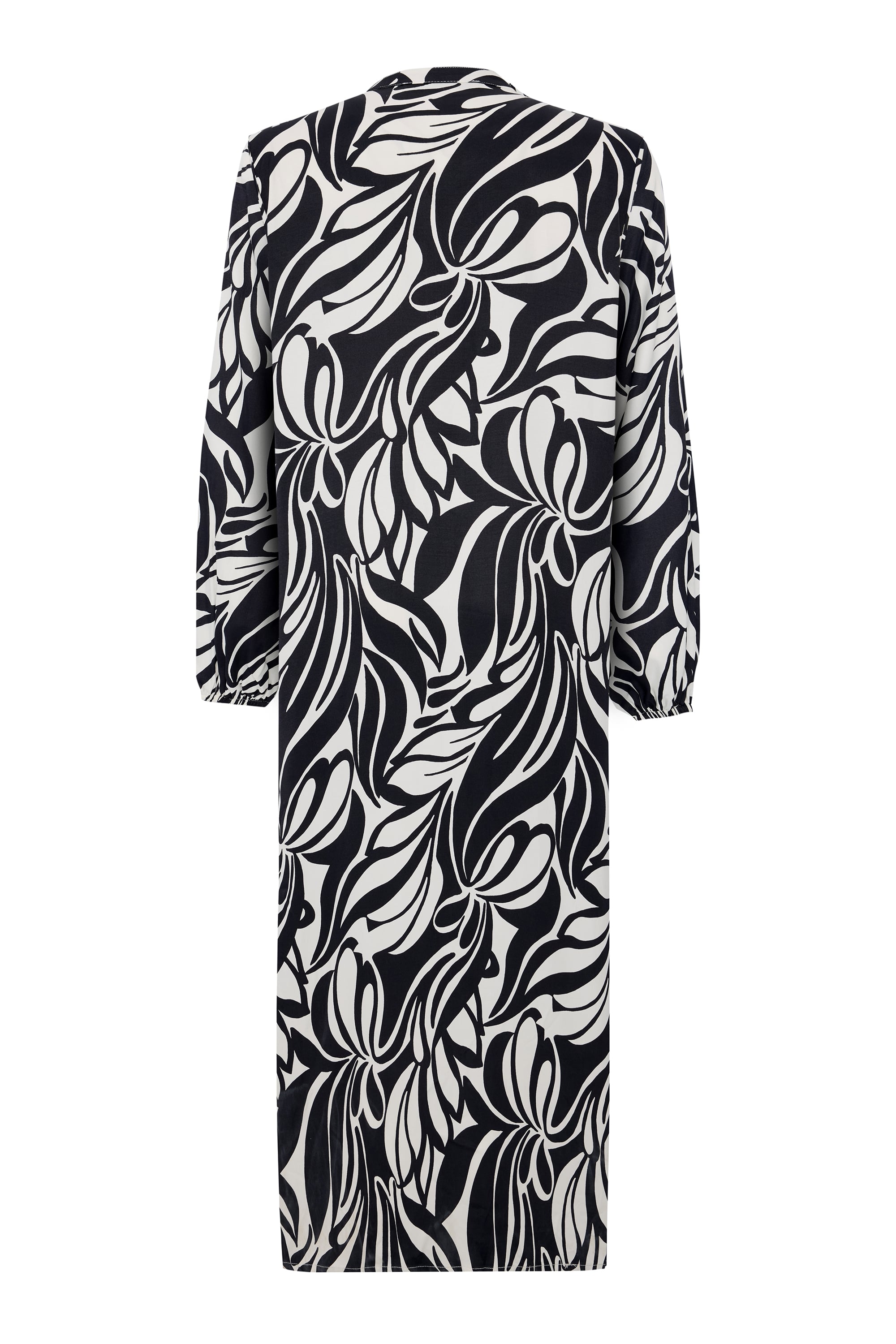 BASKILI MİDİ GÖMLEK ELBİSE