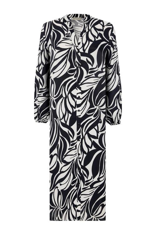 BASKILI MİDİ GÖMLEK ELBİSE