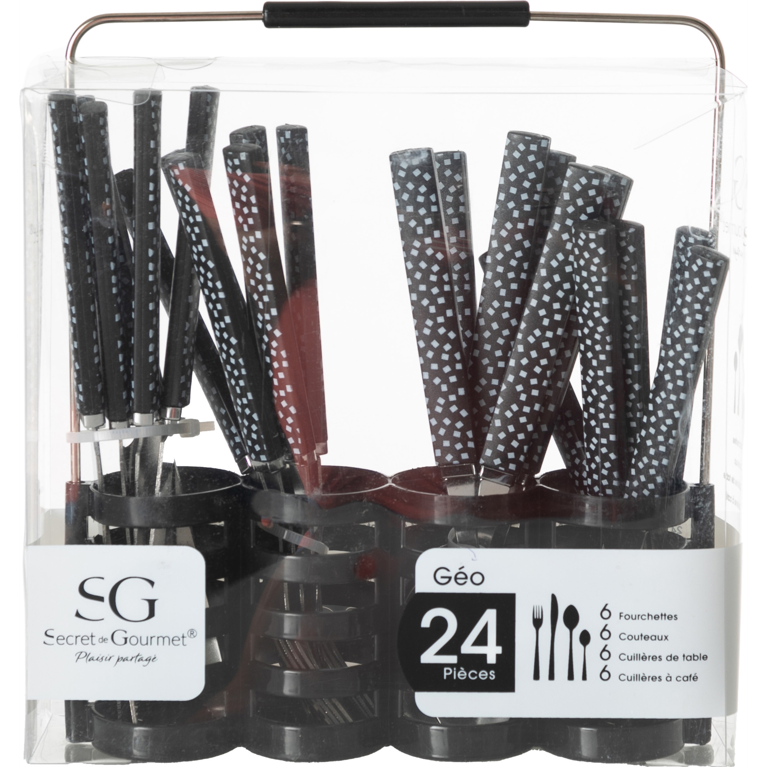 BLACK 24 PARÇA SEPETLİ ÇATAL BIÇAK SETİ