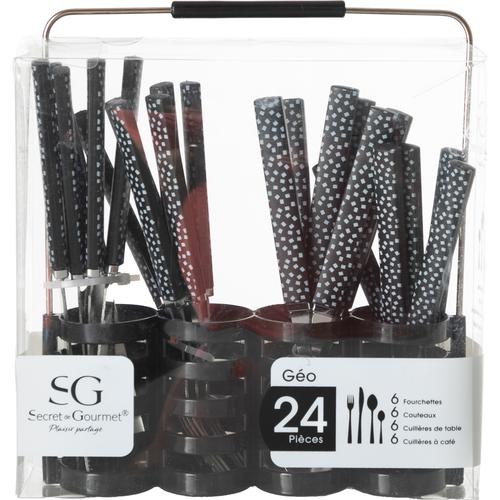  BLACK 24 PARÇA SEPETLİ ÇATAL BIÇAK SETİ