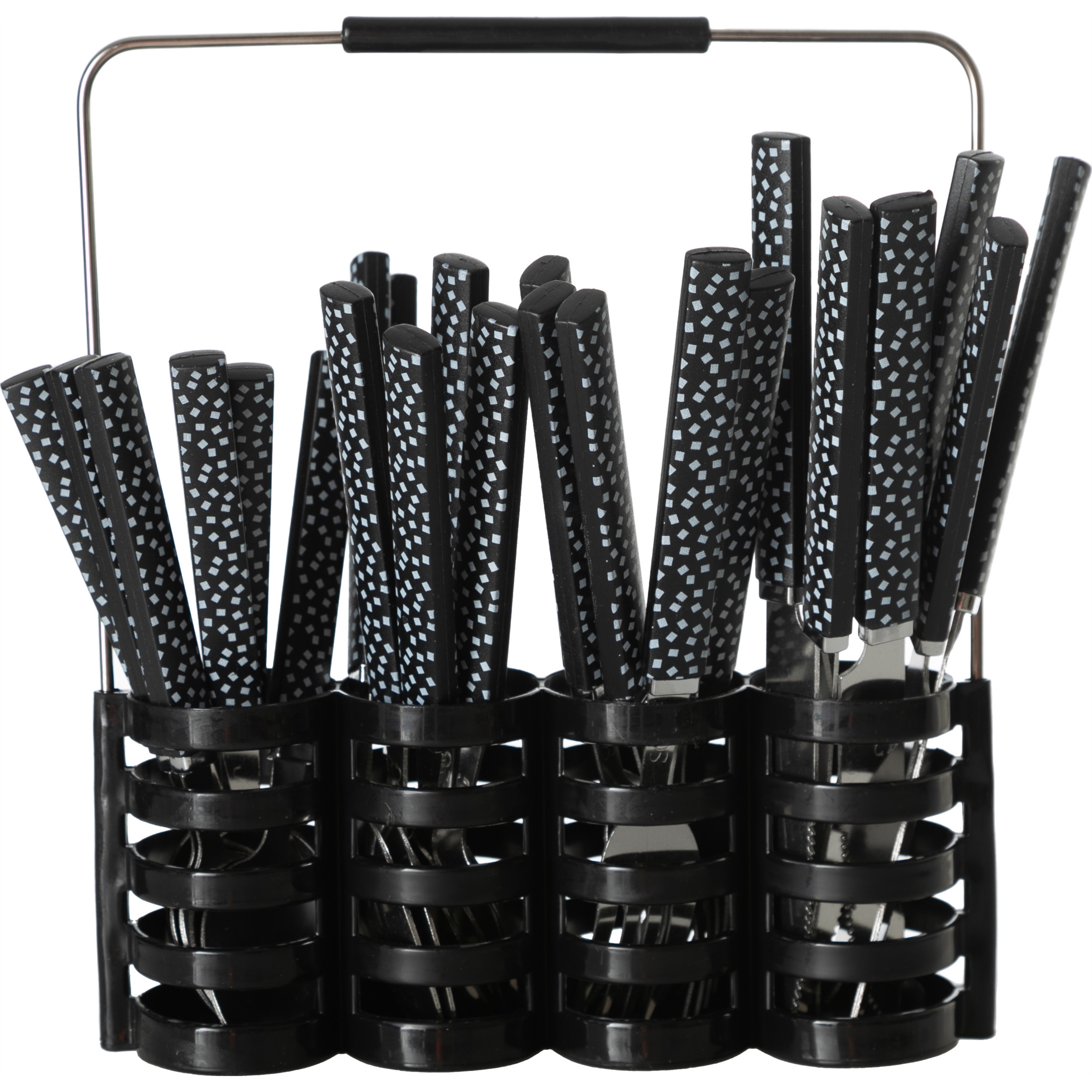 BLACK 24 PARÇA SEPETLİ ÇATAL BIÇAK SETİ