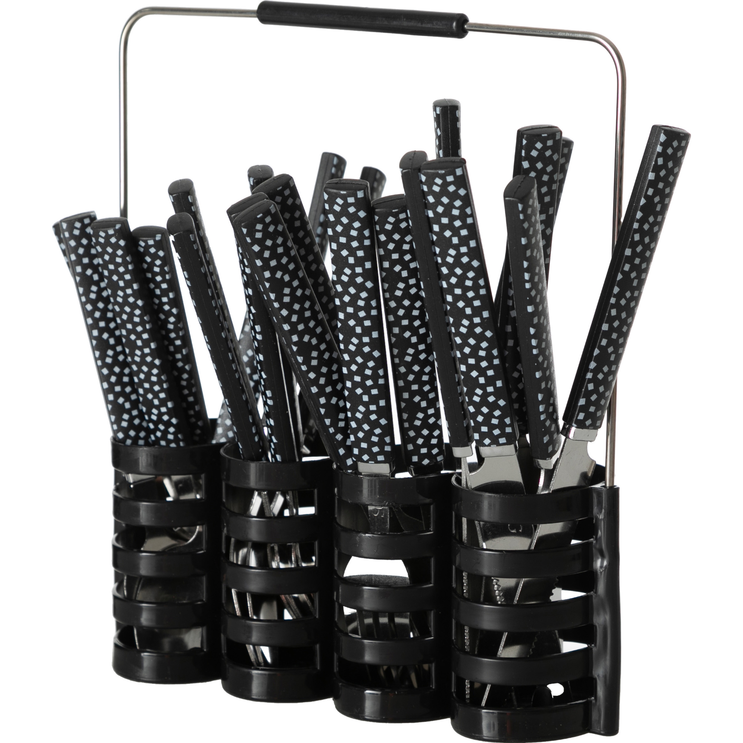 BLACK 24 PARÇA SEPETLİ ÇATAL BIÇAK SETİ