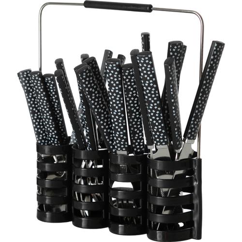  BLACK 24 PARÇA SEPETLİ ÇATAL BIÇAK SETİ