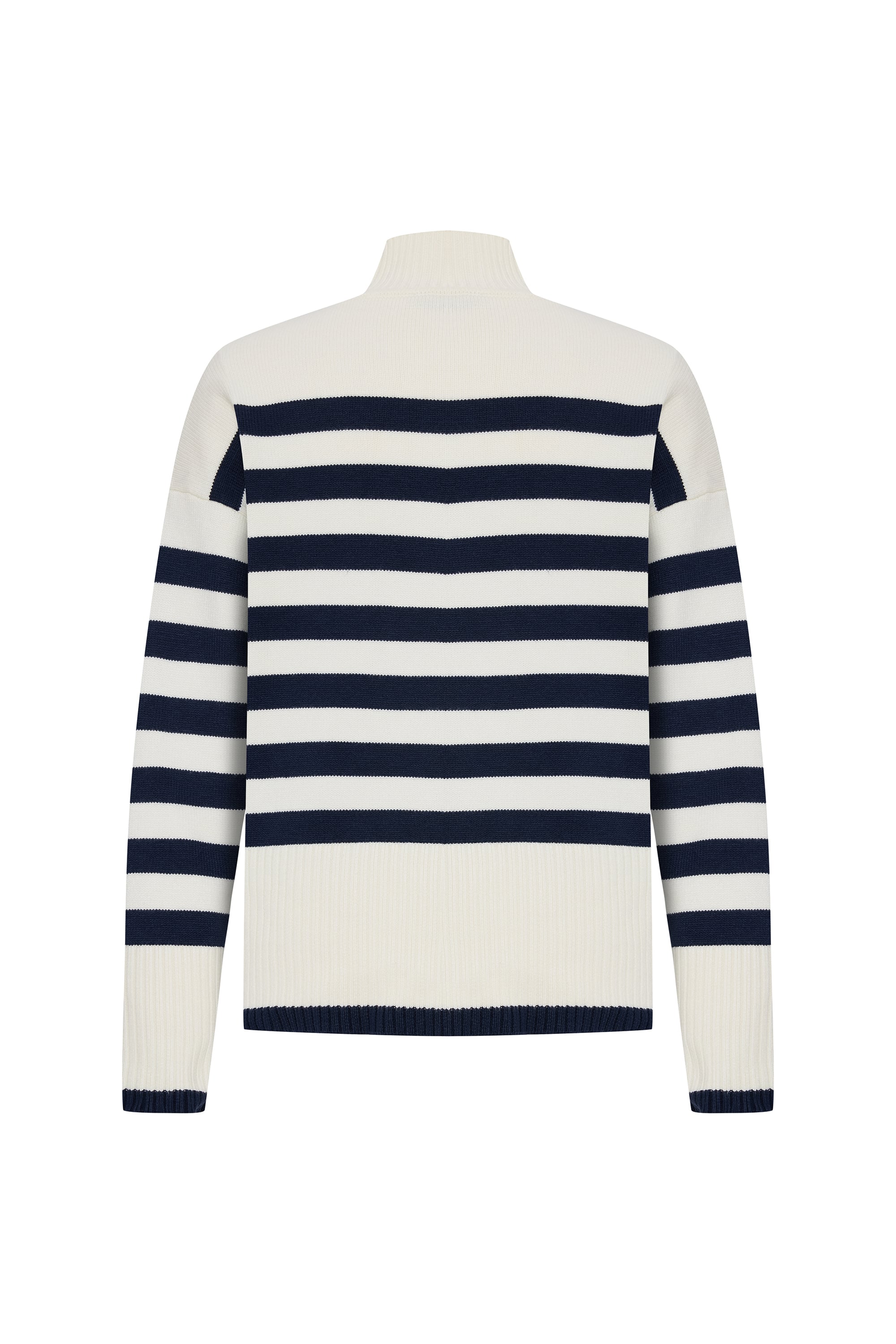 ÇİZGİLİ DİK YAKA KAZAK