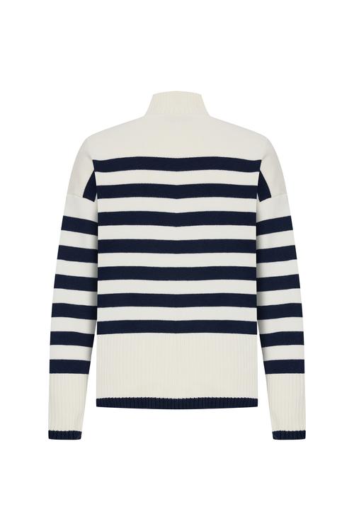  ÇİZGİLİ DİK YAKA KAZAK