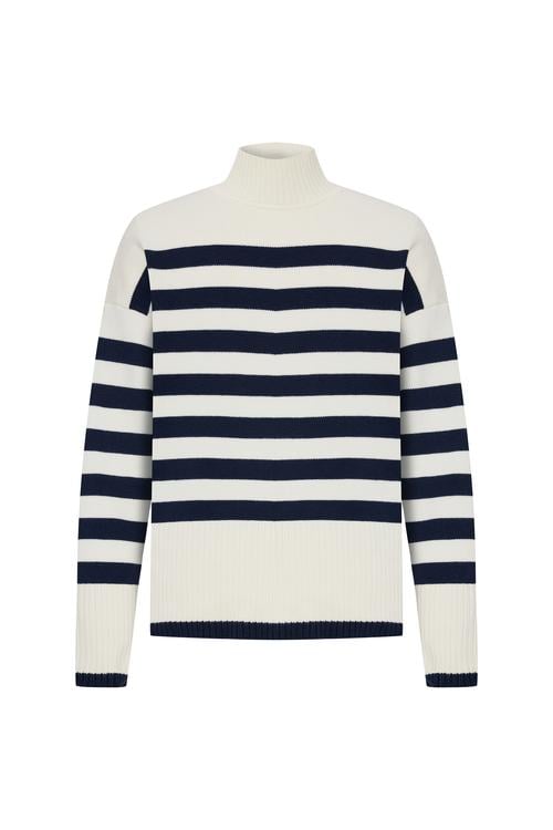 ÇİZGİLİ DİK YAKA KAZAK