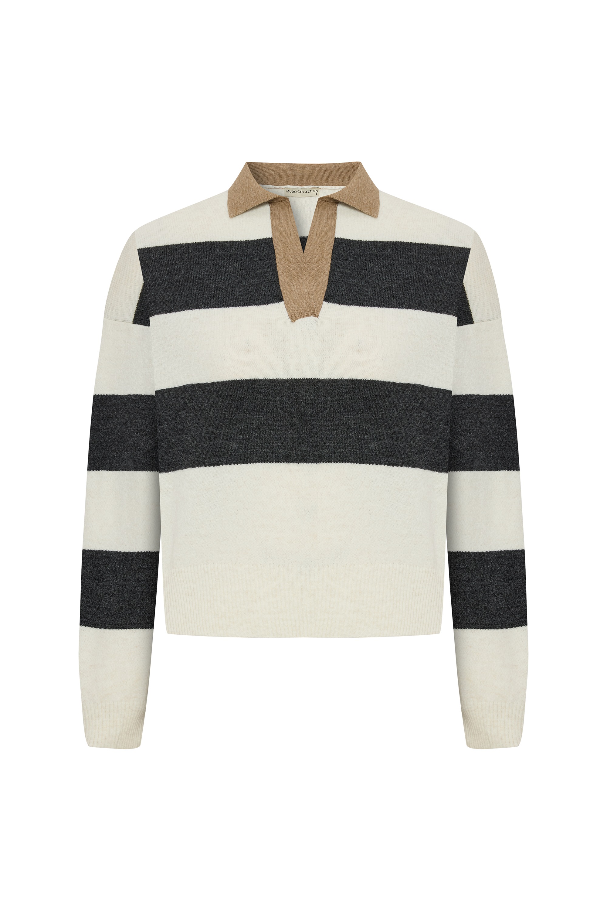 ÇİZGİLİ POLO YAKA KAZAK