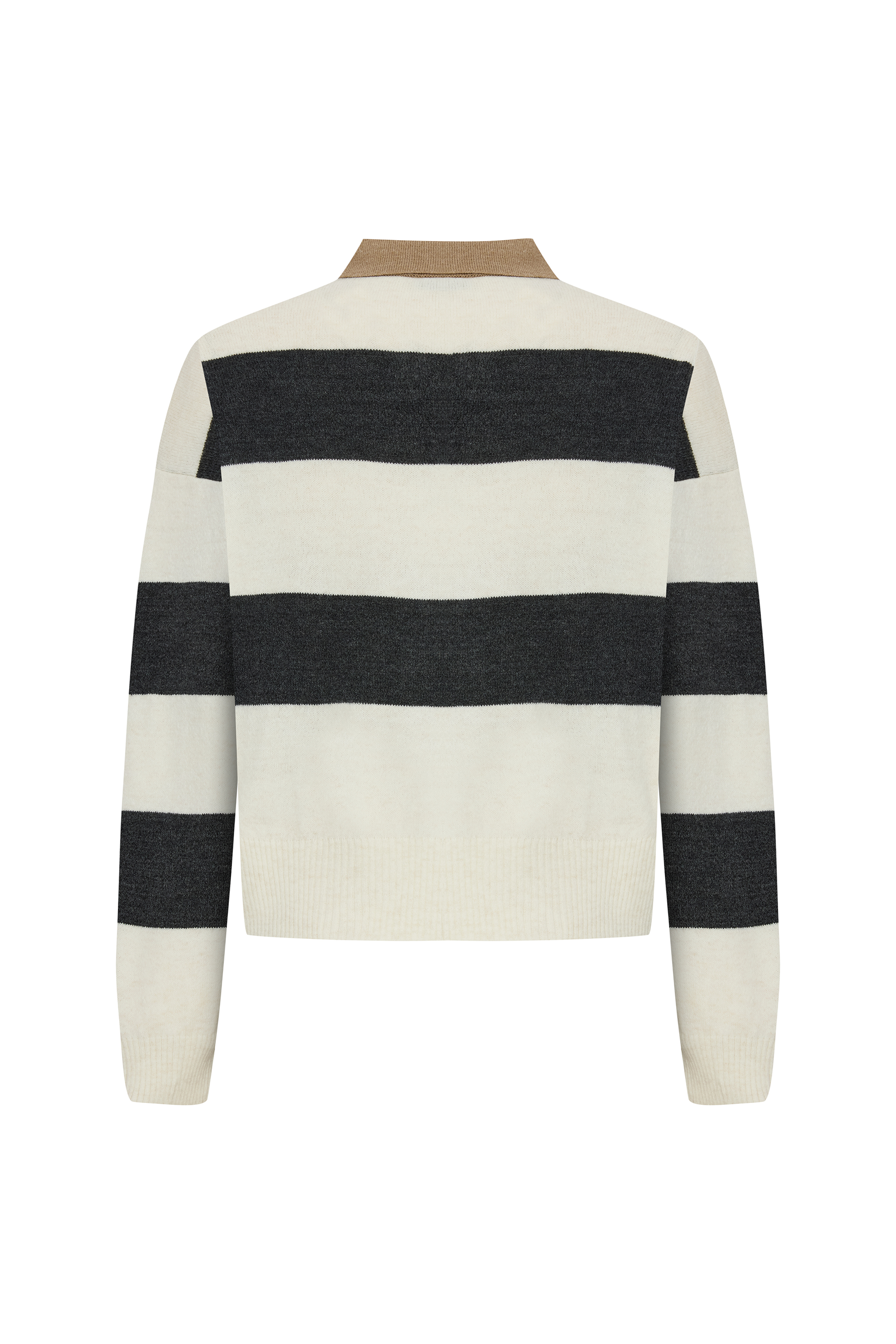 ÇİZGİLİ POLO YAKA KAZAK