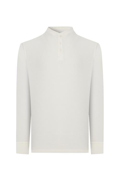  HENLEY YAKA UZUN KOLLU T-SHIRT