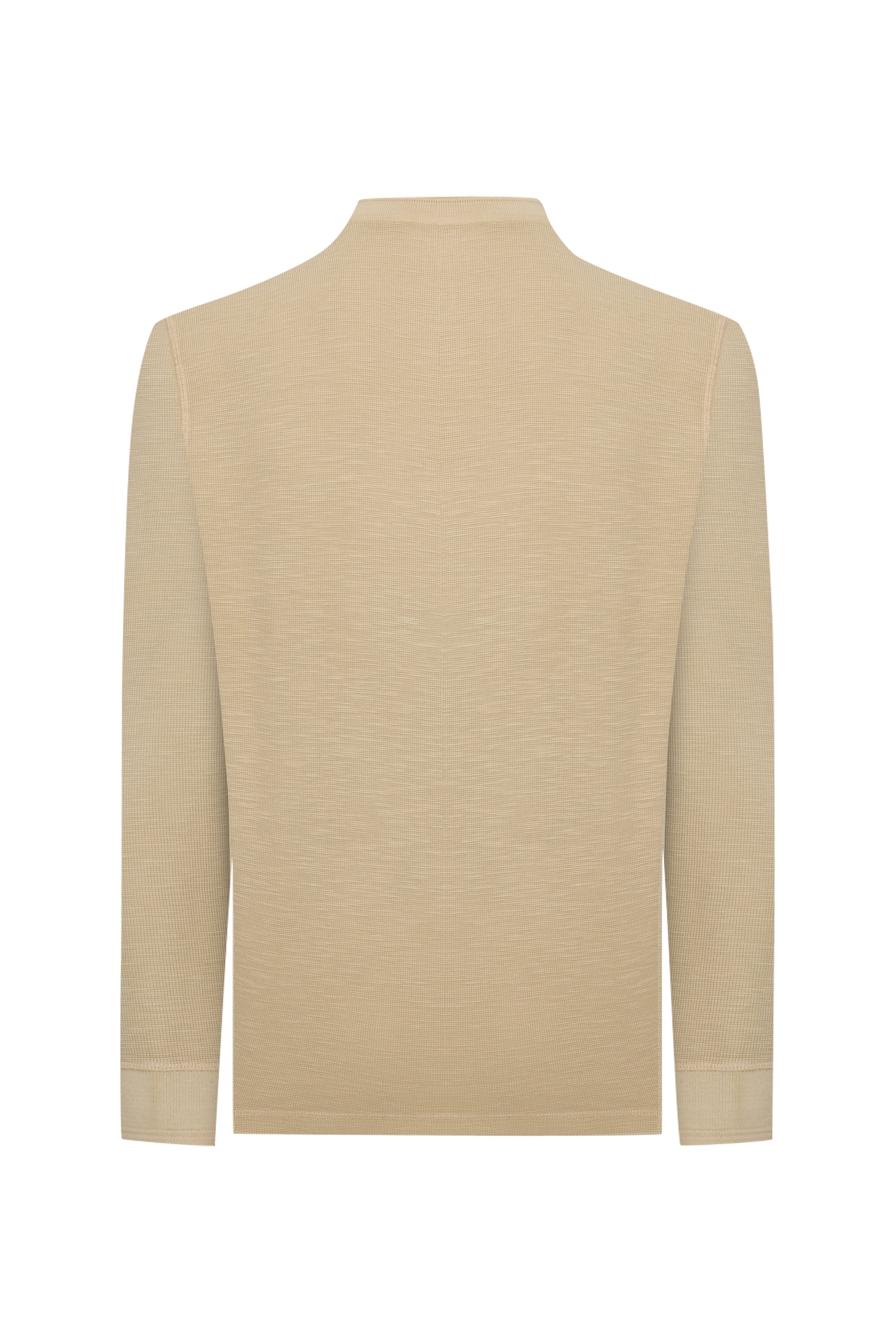 HENLEY YAKA UZUN KOLLU T-SHIRT