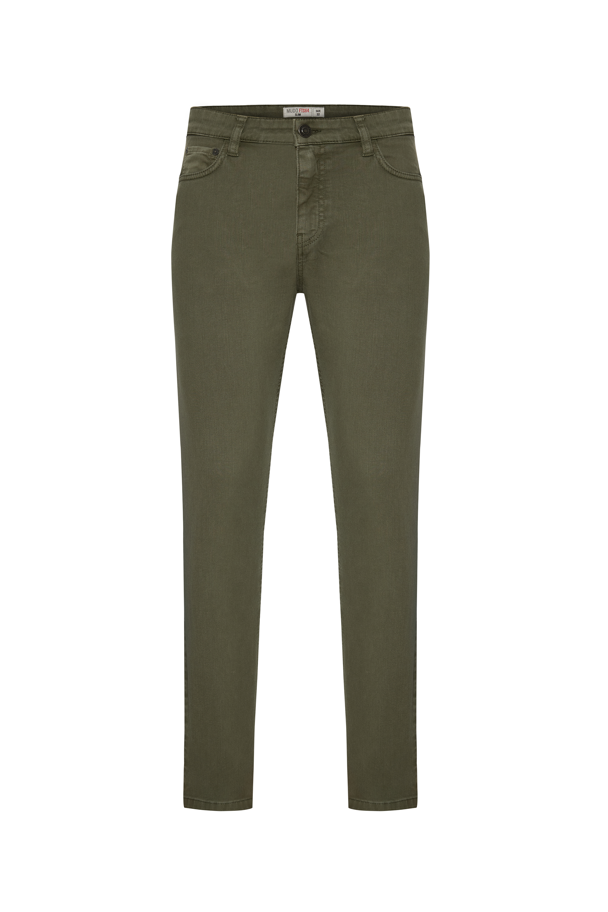 Erkek Haki Pamuklu Slim Fit Pantolon