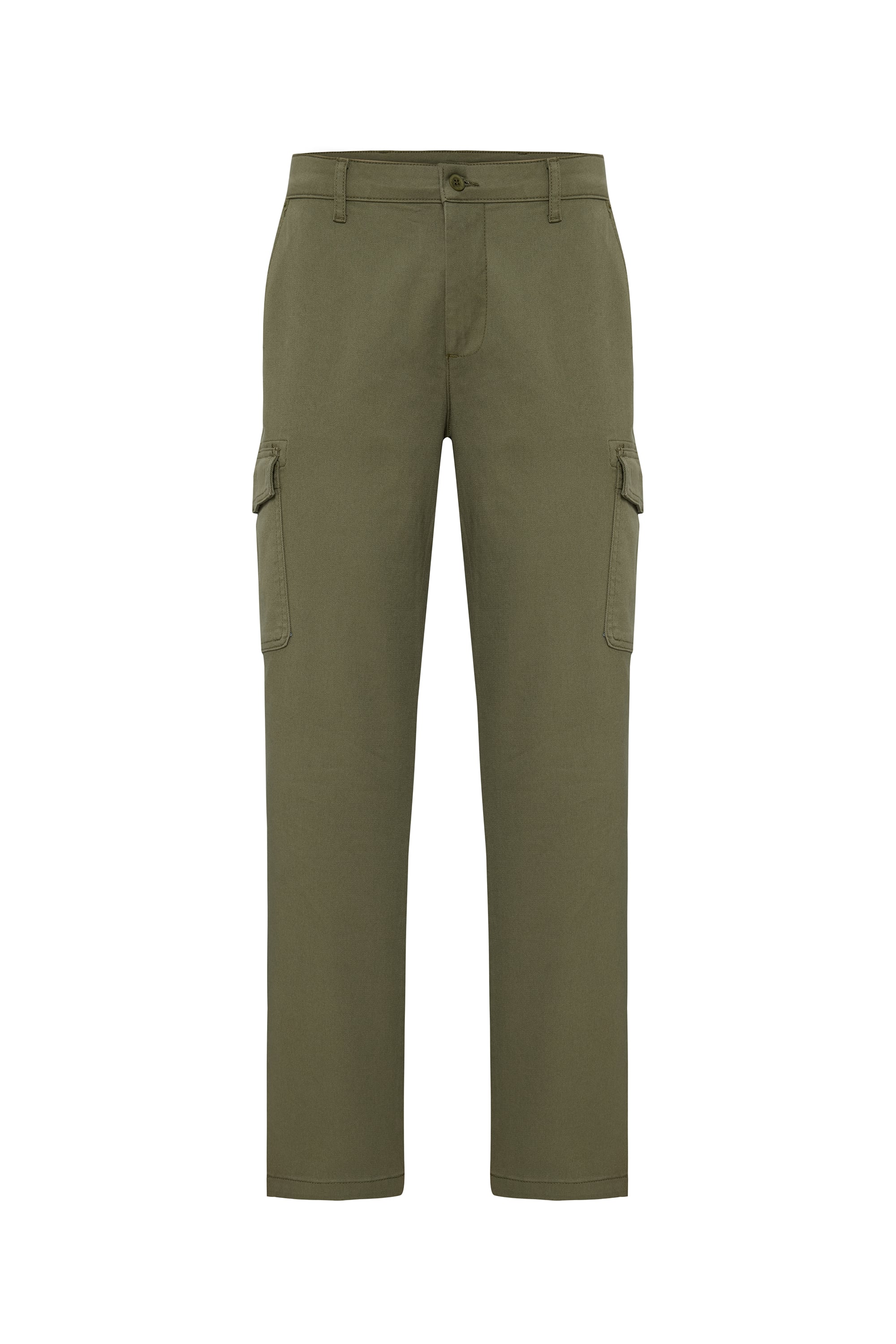 PAMUK KARIŞIMLI STRAIGHT FIT KARGO PANTOLON