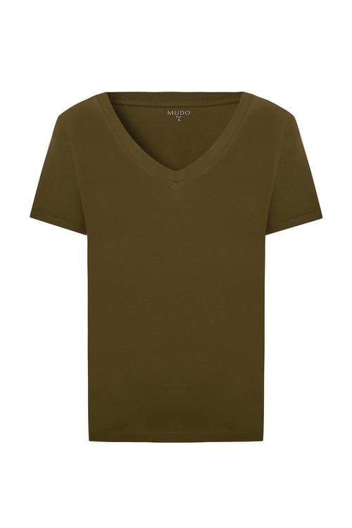 PAMUKLU V YAKA T-SHIRT