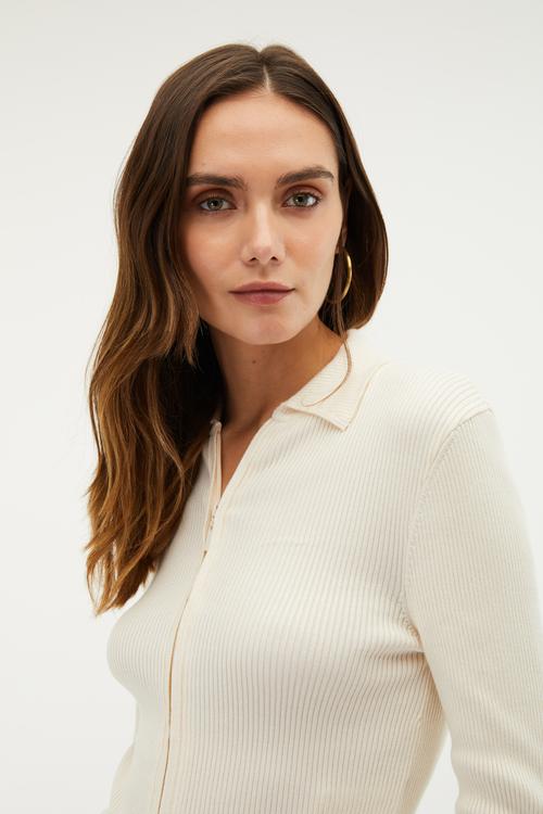  POLO YAKA FERMUARLI TRİKO HIRKA