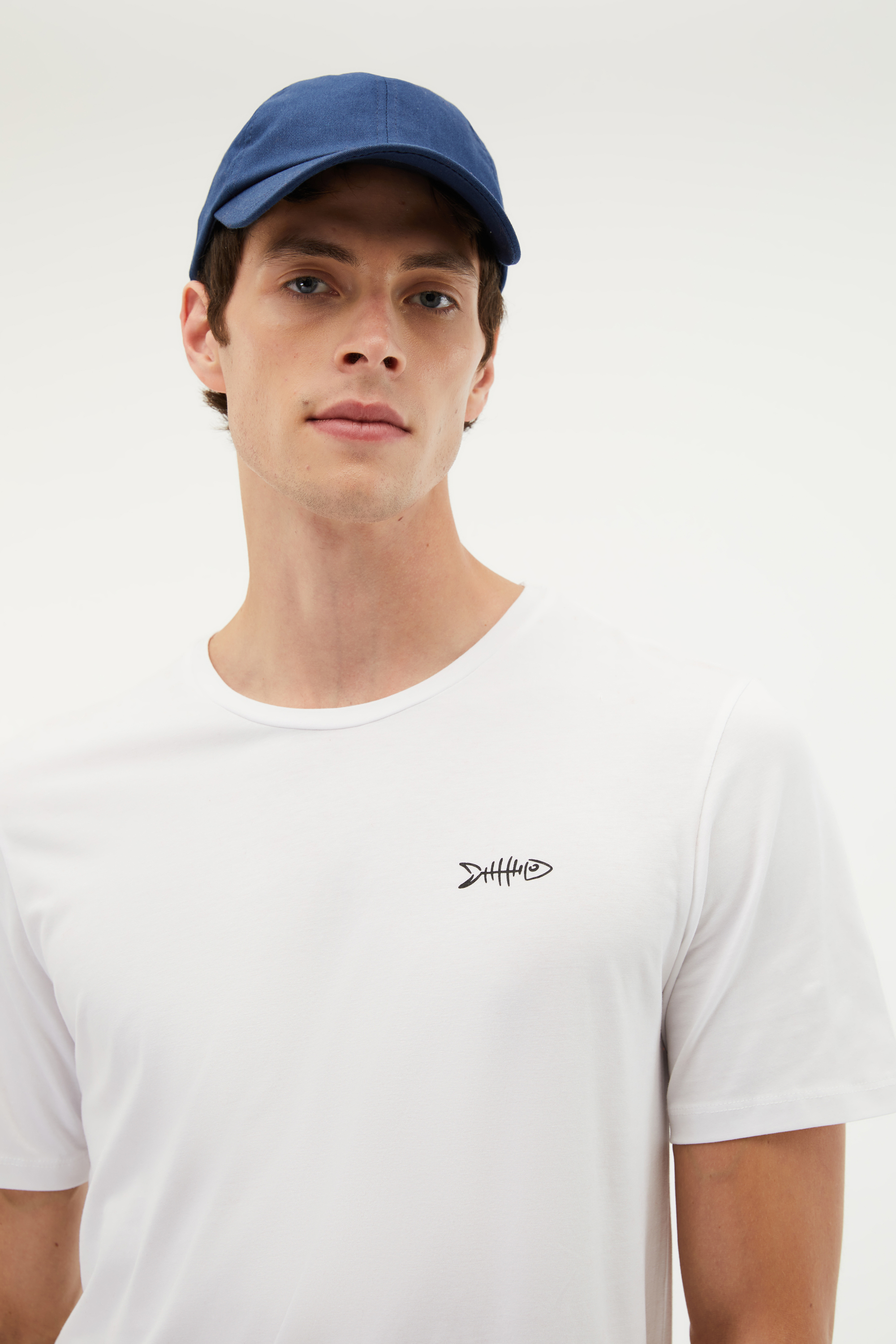 BİSİKLET YAKA BASKILI T-SHIRT