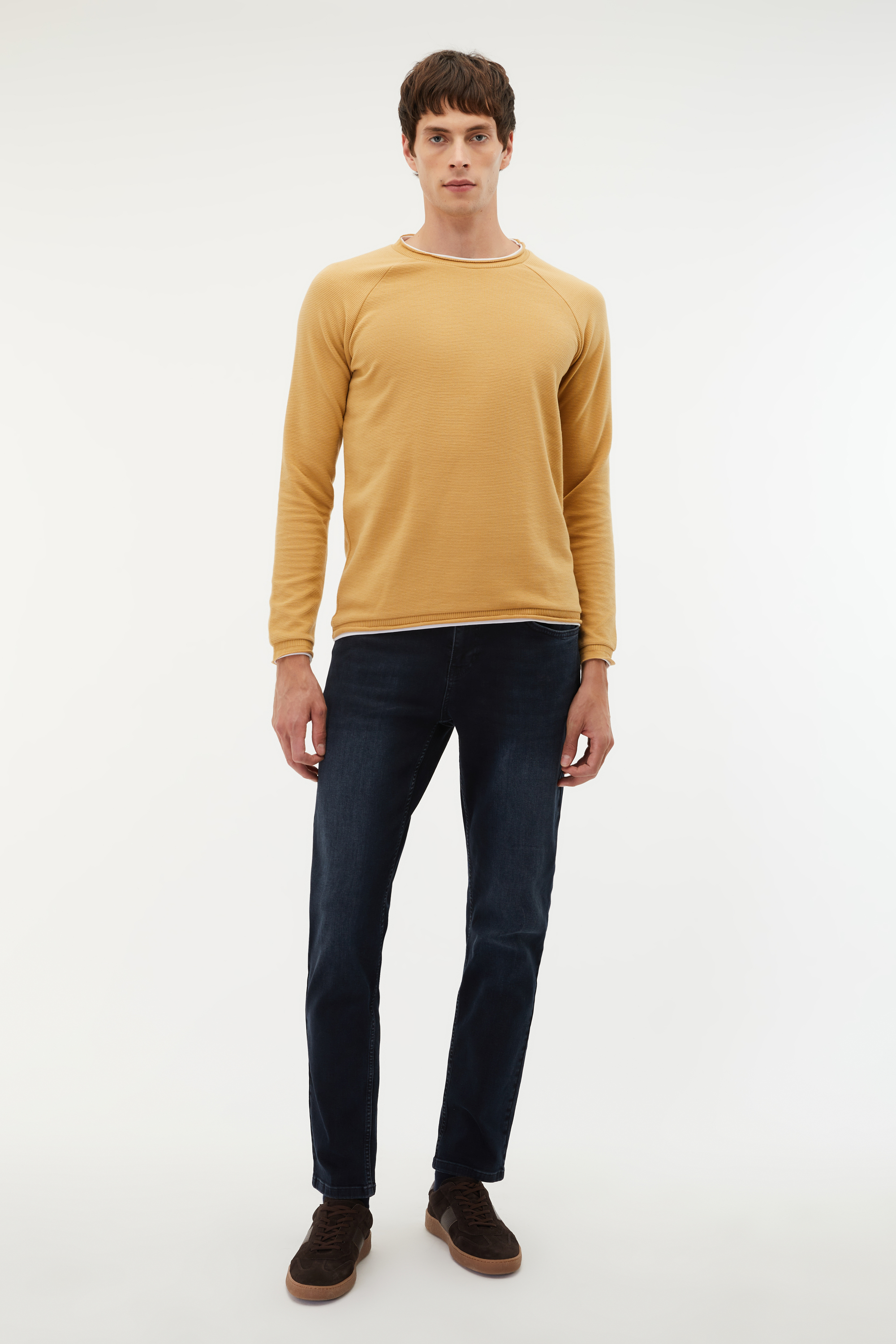 PAMUKLU BİSİKLET YAKA SWEATSHIRT