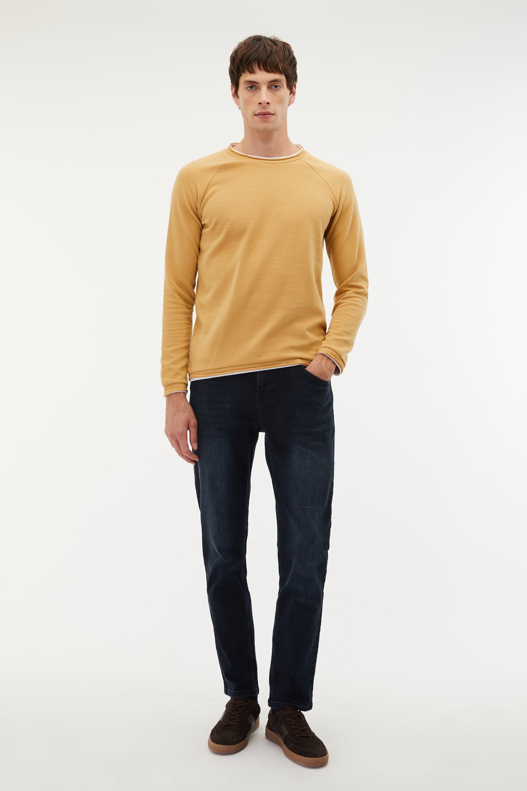 PAMUKLU BİSİKLET YAKA SWEATSHIRT