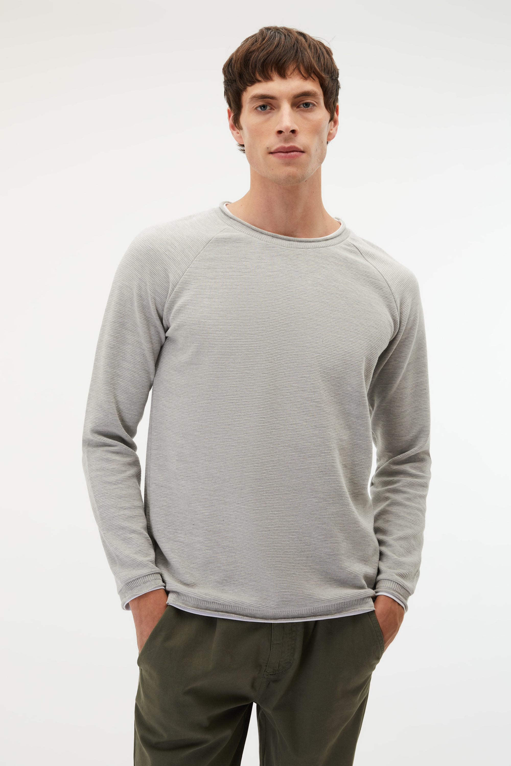 PAMUKLU BİSİKLET YAKA SWEATSHIRT