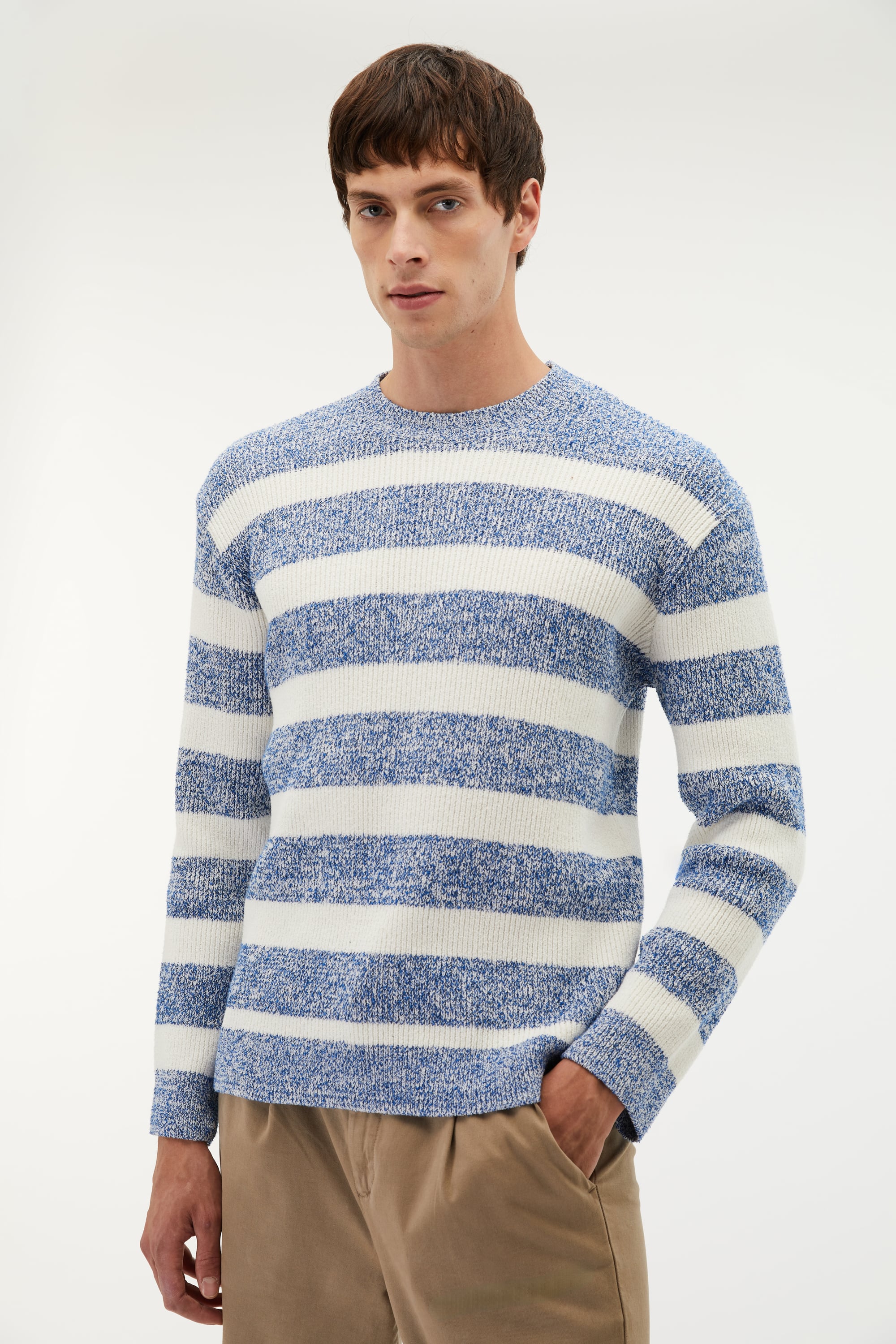 ÇİZGİLİ BİSİKLET YAKA KAZAK