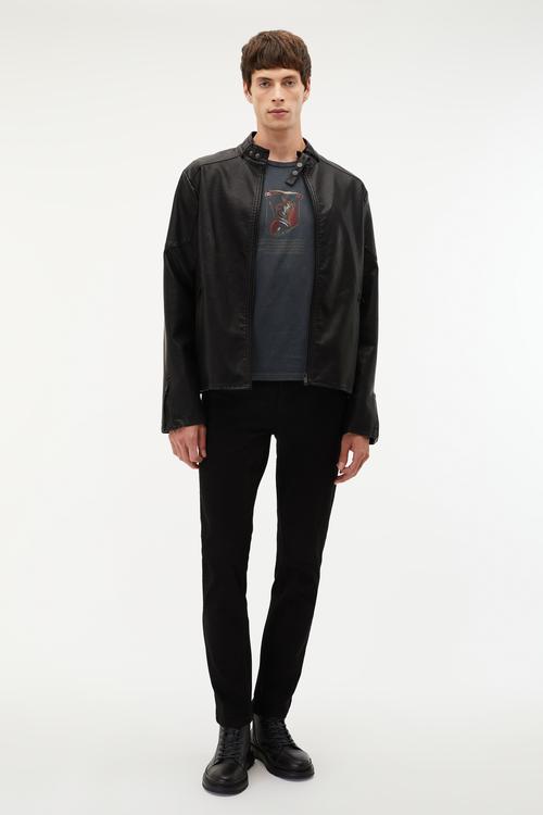  DERİ GÖRÜNÜMLÜ CEKET