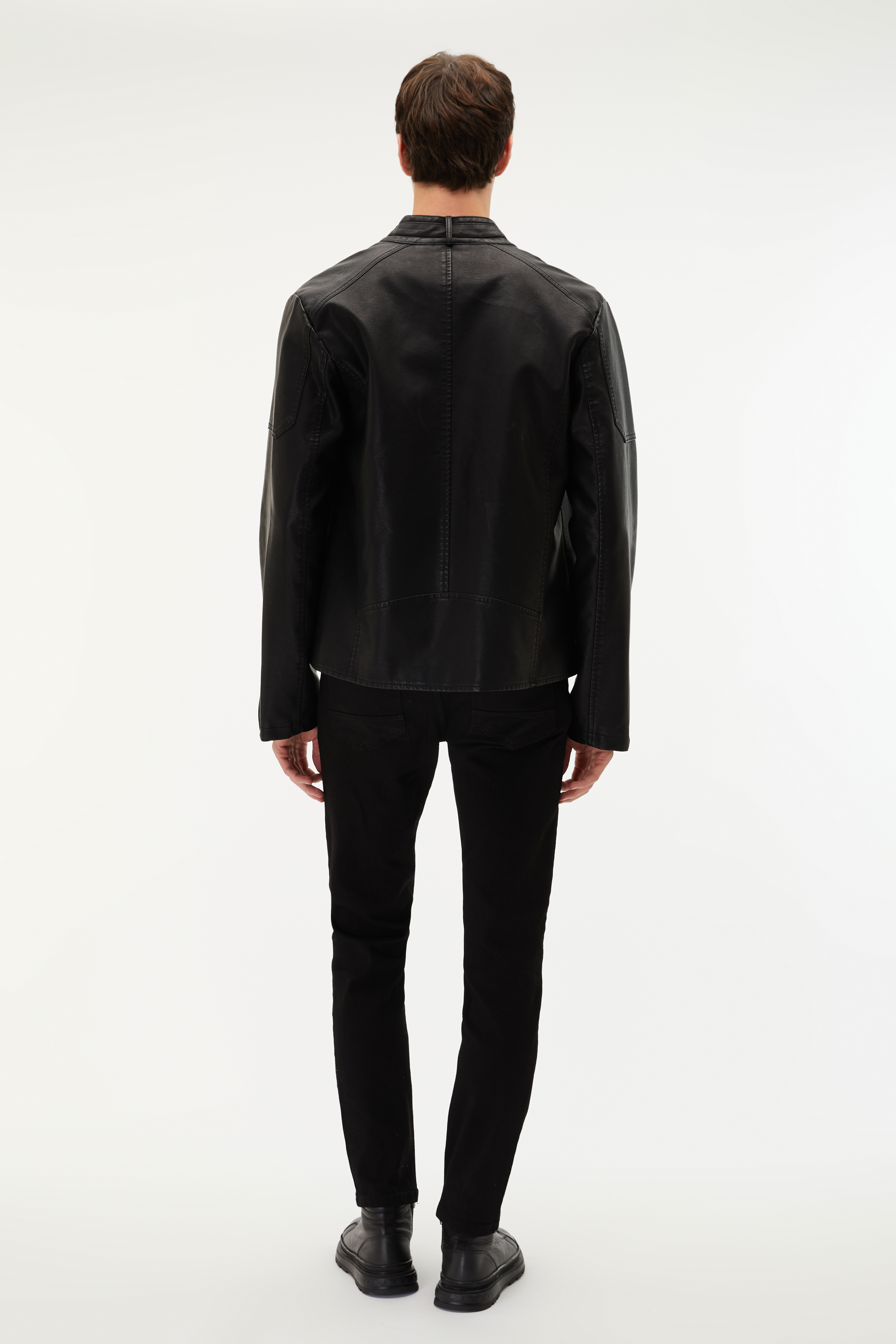 DERİ GÖRÜNÜMLÜ CEKET