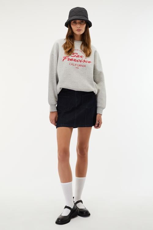 CEPLİ MİNİ JEAN ETEK