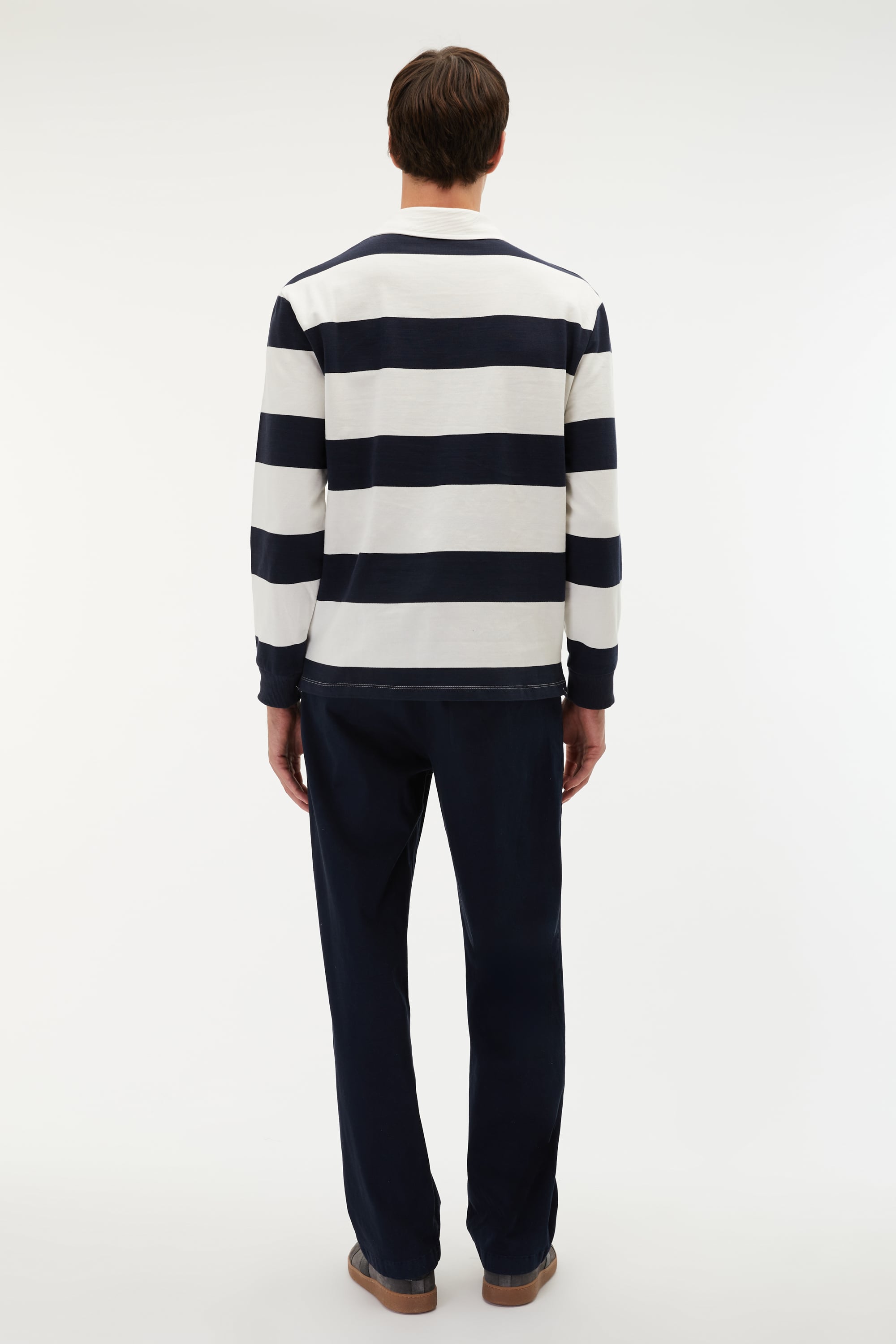 POLO YAKA ÇİZGİLİ SWEATSHIRT