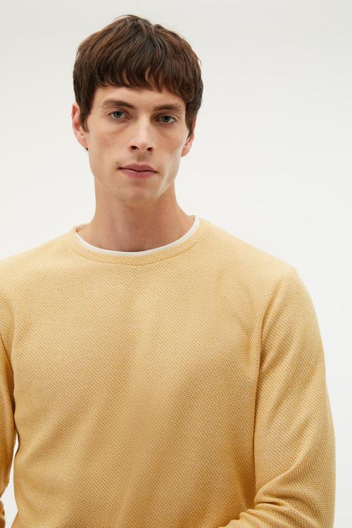 BİSİKLET YAKA TEKSTÜRLÜ KAZAK