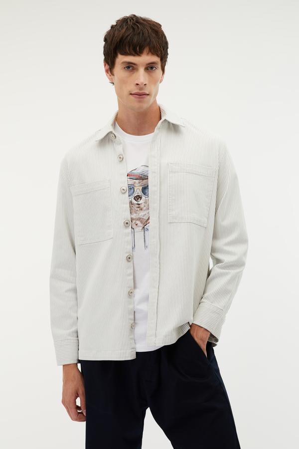 ÇİZGİLİ OVERSIZE CEKET